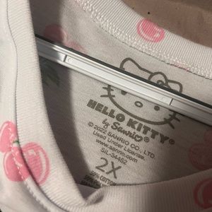 Hello kitty shirt that is white with cherries 🍒